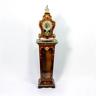 Vintage Hermle Mantel Clock And Stand, Boulle Style