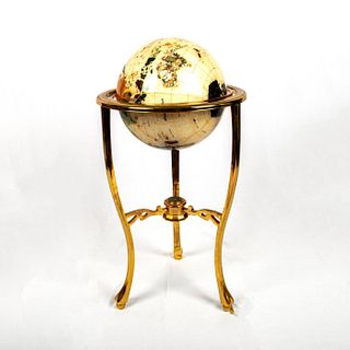 Elegant Mother of Pearl Globe with Natural Stones Inlay