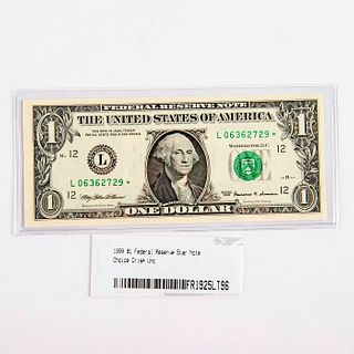 1999 One Dollar Silver Certificate Star Note