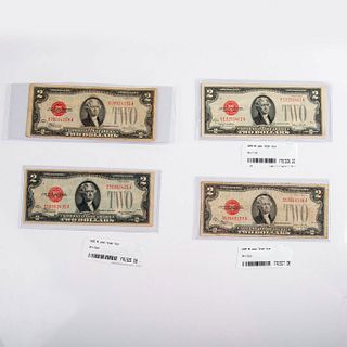 4pc 1928 Two Dollars Legal Tender Notes