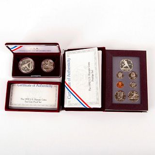 2pc 1992 US Olympic Coins Prestige Set and 2 Coin Proof Set