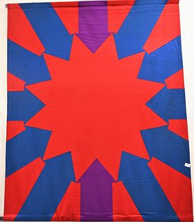 Betsy Ross and William Walton (1909 - 1994), abstract fabric banner, Betsy Ross Flag and Banner Company label, edition of 20, signed on tag, 68 x 59 i
