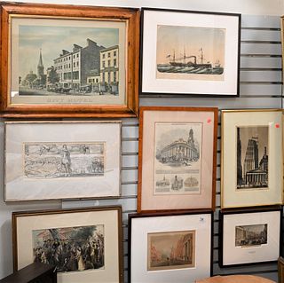 Large Lot of Items, to include group of 13 framed pieces, to include an Indonesian puppet; James Gulick Chief Engineer of the New York Fire Department