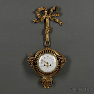 Charles Hour Neoclassical Gilt-bronze Wall Clock