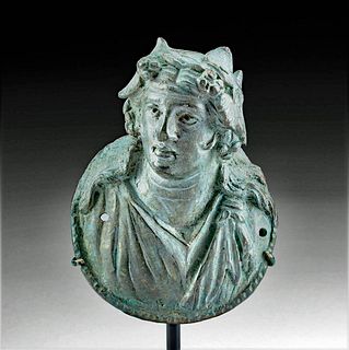 Roman Leaded Bronze Protome of Bacchus