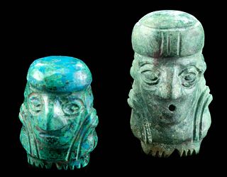 Miniature Huari Stone Figural Amulets (2)