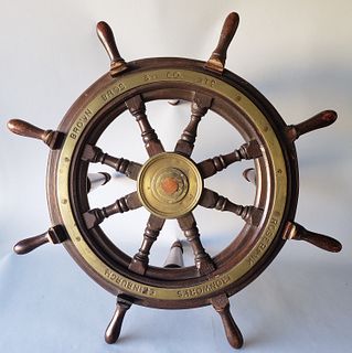 Brown Bros & Co LTD Ship's Wheel Coffee Table, 19th Century
