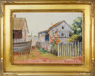 Minna Webb Oil on Canvas "Lane to the Sea, Nantucket, 1935