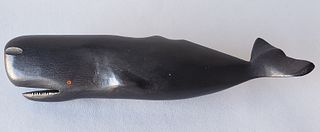 Vintage Hand Carved and Painted Full Body Sperm Whale
