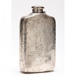 Monumental Antique Tiffany & Co. Sterling Silver Flask 