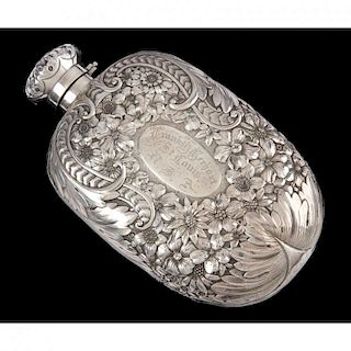 Antique Gorham Sterling Silver Flask 