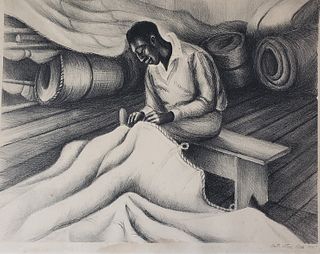 Ruth Starr Rose "Sail Maker" Black and White Lithograph, circa 1935