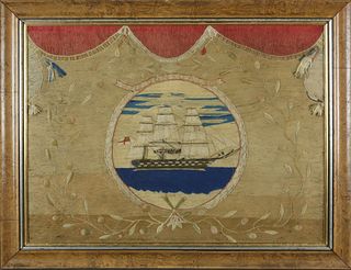English Woolie with Central Cartouche Depicting The "H.M.S. Donegal 1835", 19th Century