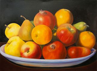 Carmelo Sortino Oil on Canvas "Fruit Harvest"