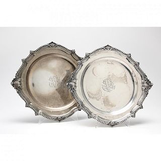 Pair of American Sterling Silver Chop Plates 