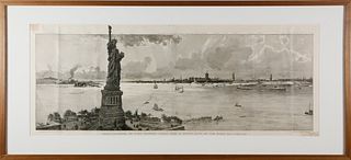 Engraved Harper's Weekly 1886 "Liberty Enlightening The World"