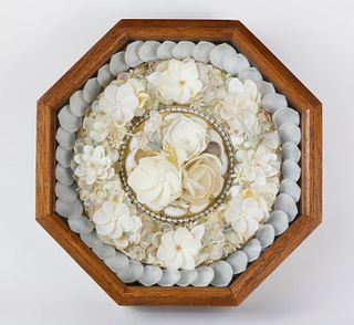 Sandi Blanda Decorative Sailor's Valentine "White Shells and Pearls", circa 2005