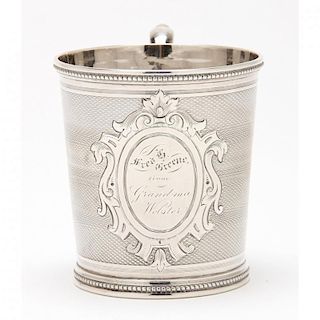 Antique Grosjean & Woodward for Tiffany & Co. Sterling Silver Mug 
