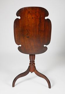 American Mahogany Tilt Top Candle Stand, 19th Century