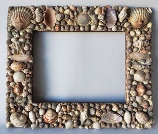 19th Century Shell Encrusted Picture Frame