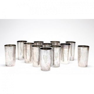 Set of (12) S. Kirk & Son Sterling Silver Tumblers 