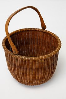 Small Round Open Swing Handle Nantucket Basket, attributed to William Appleton (1851-1918)