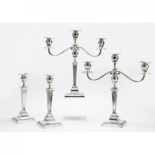 Set of Four Tiffany & Co. Sterling Silver Candlesticks 