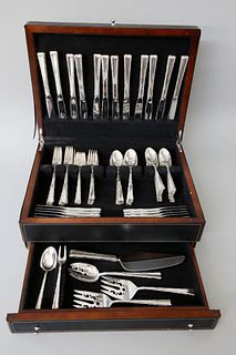 90 Piece Lunt Sterling Silver Flatware Service For Twelve in the Madrigal Pattern
