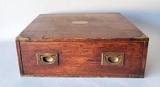 Antique Anglo Indian Table Top Campaign Document Box