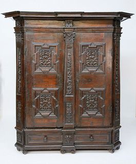 18th Century Continental Carved Cupboard