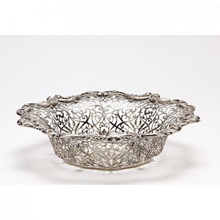 Whiting Sterling Silver Reticulated Basket 