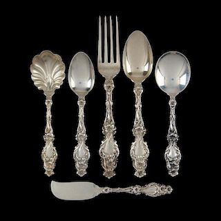 Whiting and Gorham "Lily" Sterling Silver Flatware 