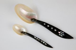 Mother of Pearl and Horn Utensils From The South Pacific