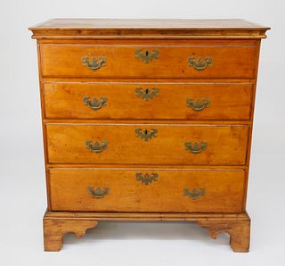 American Chippendale Cherry Four Drawer Chest, circa 1800