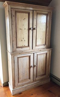 Vintage English Pine Two-Part Cupboard