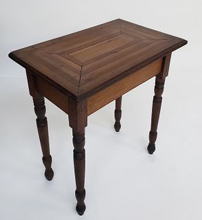 Antique Folk Art Parquetry Side Table