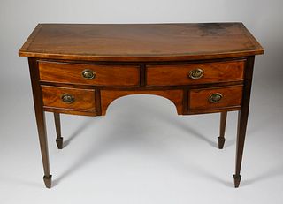 Hepplewhite Mahogany Bowfront Dressing Table, 19th Century