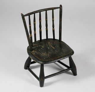 American Decorated Youth Thumb Back Windsor, circa 1810
