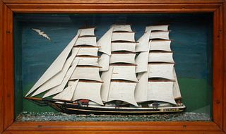 Folk Art Clipper Ship "N. Light" Shadow Box, early 20th Century