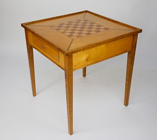 Tiger Maple and Cherry Contemporary Game Table