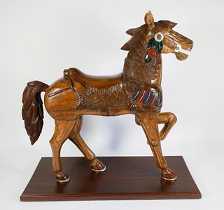 Contemporary Carved and Painted Horse Sculpture