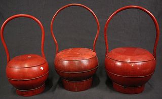 LOT OF THREE 19th CENTURY CHINESE BASKETS