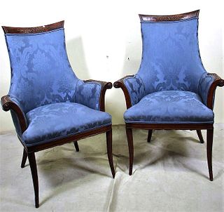 PAIR OF CIRCA 1940's HIGH STYLE ARMCHAIRS