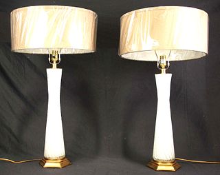 PAIR OF CONTEMPORARY GLASS LAMPS