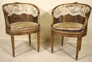 PAIR OF 19th CENTURY FRENCH CANE TUB CHAIRS