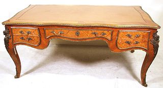 VINTAGE FRENCH LEATHER TOP DESK