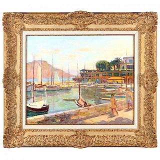 Paul Deltombe (French, 1881-1971), Harbor Scene 