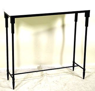 MARBLE TOP IRON BASE CONSOLE TABLE