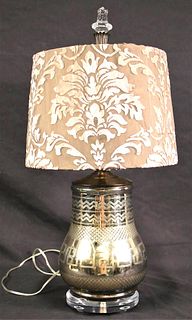 MERCURY GLASS LUCITE BASE LAMP