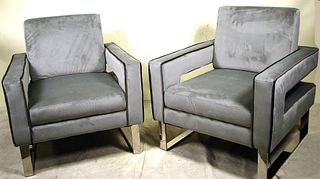 PAIR OF CONTEMPORARY ACCENT CLUB CHAIRS
